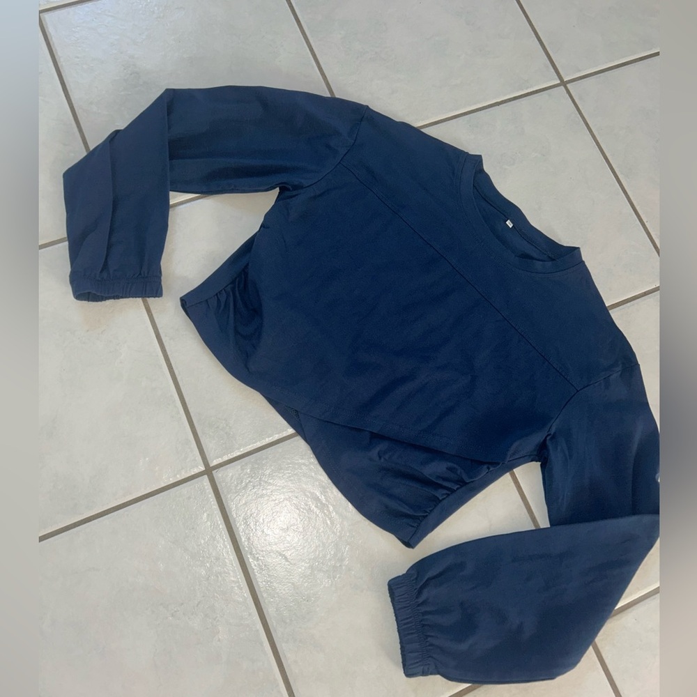 Navy Blue Long Sleeve Top